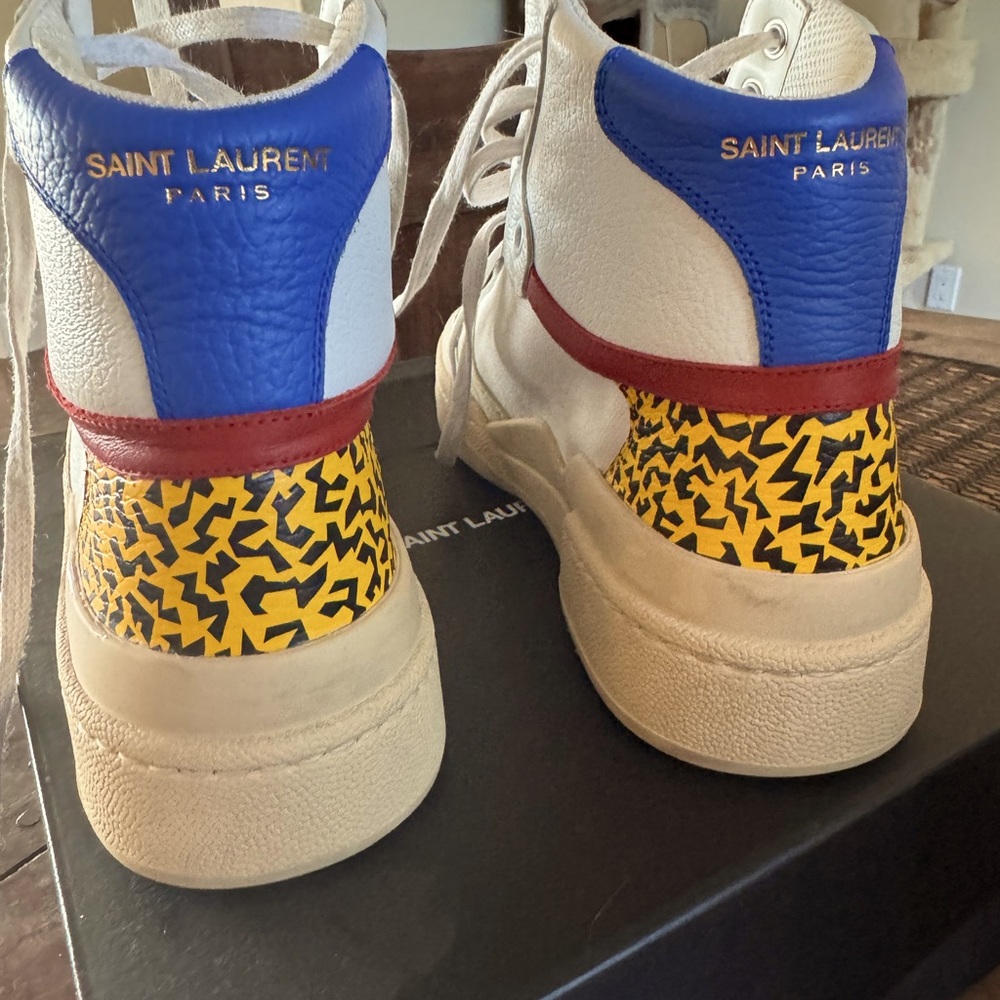 Saint Laurent high top sneakers.